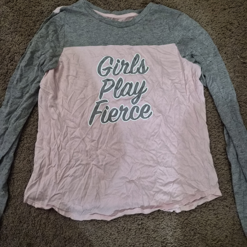 Athletic Works Pink and Gray Long Sleeve Tee